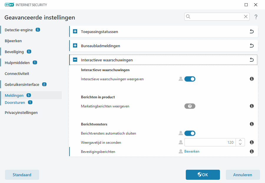 Interactieve waarschuwingen