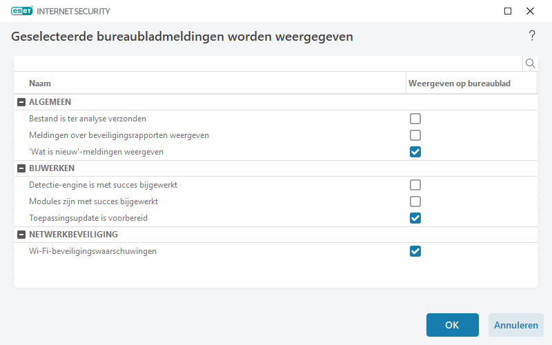 Bureaubladmeldingen Bureaubladmeldingen