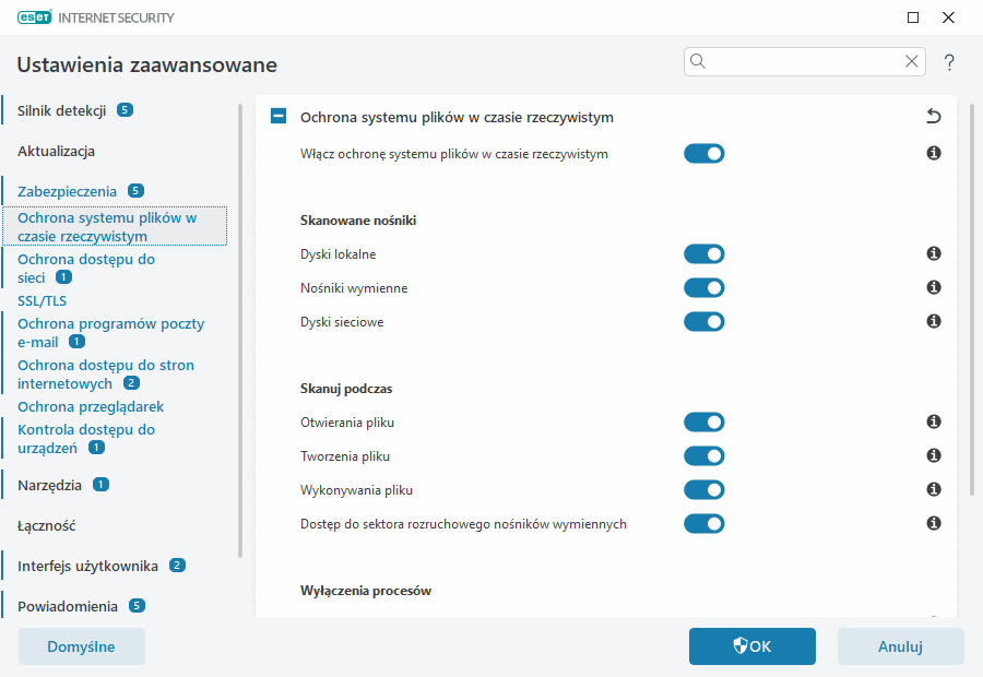 Ochrona systemu plików w czasie rzeczywistym Ochrona systemu plików w czasie rzeczywistym