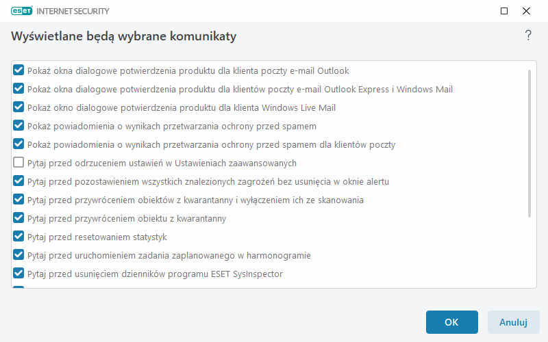 Komunikaty wymagające potwierdzeń Komunikaty wymagające potwierdzeń