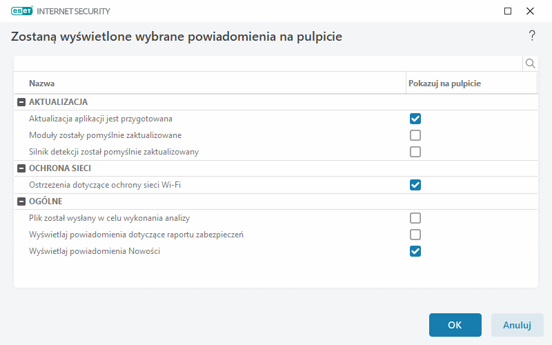 Powiadomienia na pulpicie Powiadomienia na pulpicie