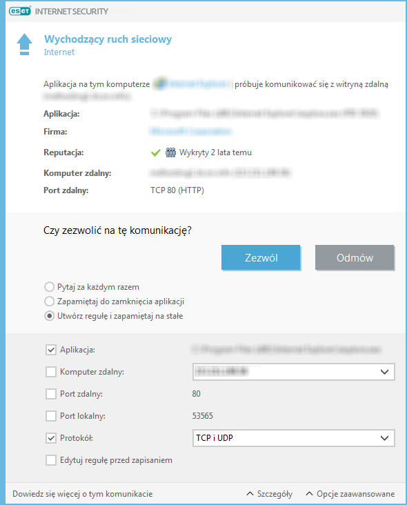 Wychodzący ruch sieciowy Wychodzący ruch sieciowy