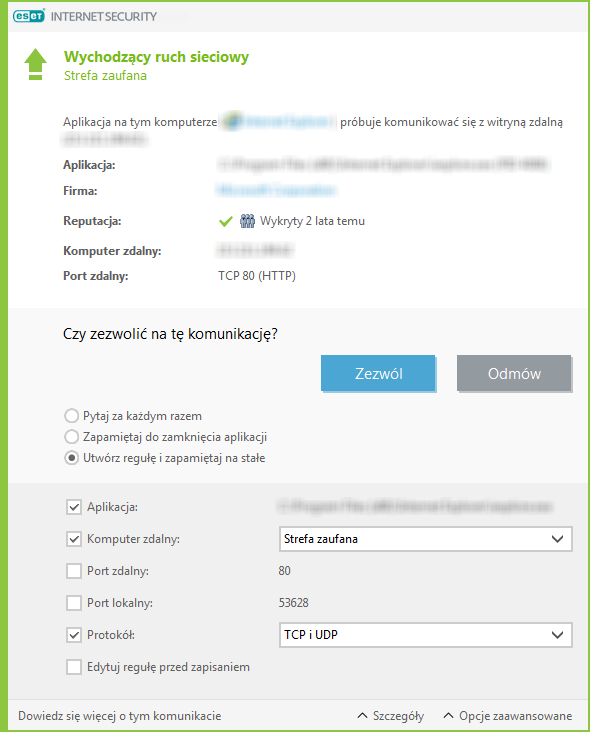 Wychodzący ruch sieciowy Wychodzący ruch sieciowy