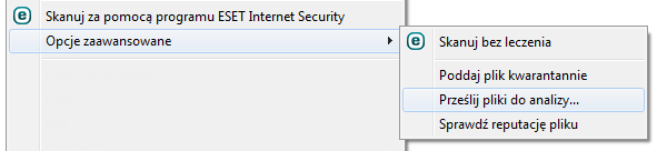 Menu kontekstowe Menu kontekstowe