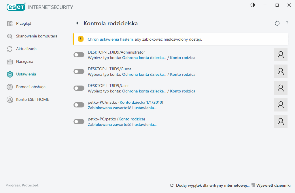 Kontrola rodzicielska Kontrola rodzicielska