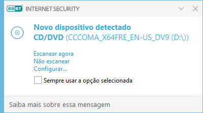 Novo dispositivo detectado