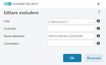 Editare excludere Editare excludere