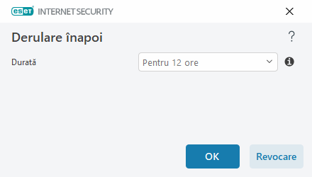 Interval de timp pentru derulare înapoi Interval de timp pentru derulare înapoi