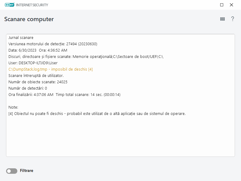 Log scanare computer Log scanare computer
