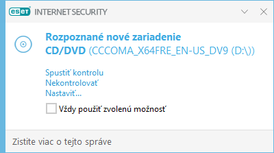 Rozpoznané nové zariadenie Rozpoznané nové zariadenie