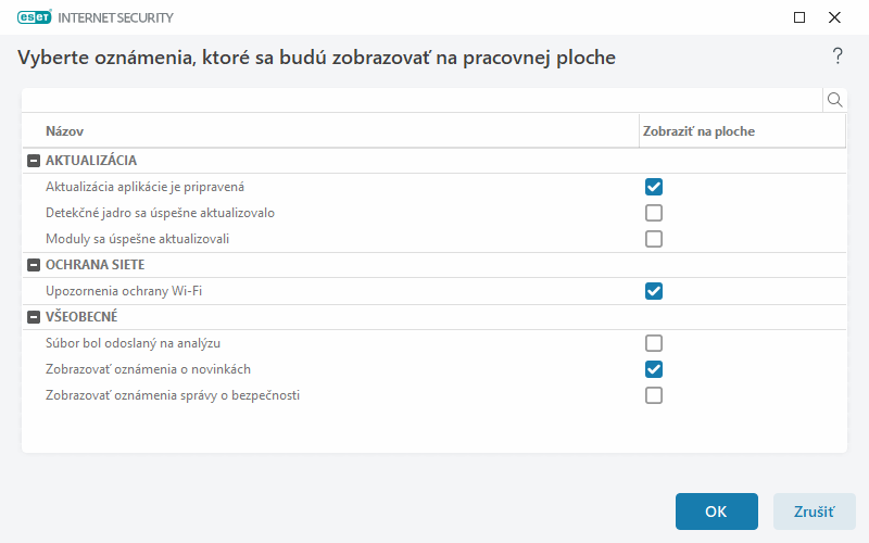 Oznámenia na ploche