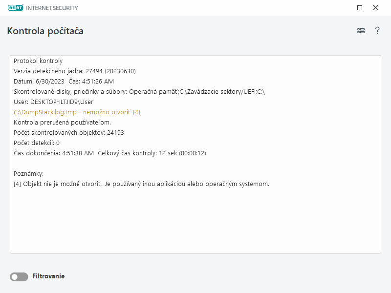 Protokol o kontrole počítača