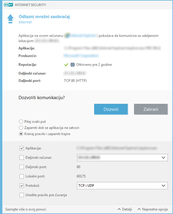 Odlazni mrežni saobraćaj Odlazni mrežni saobraćaj