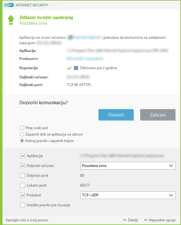 Odlazni mrežni saobraćaj Odlazni mrežni saobraćaj