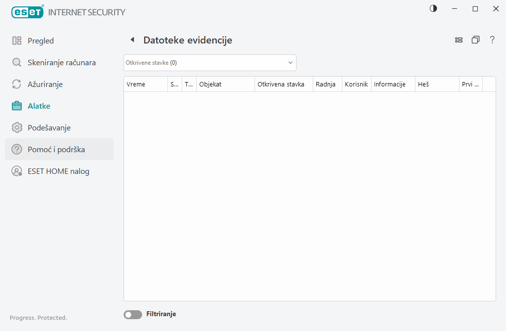 Datoteke evidencije Datoteke evidencije