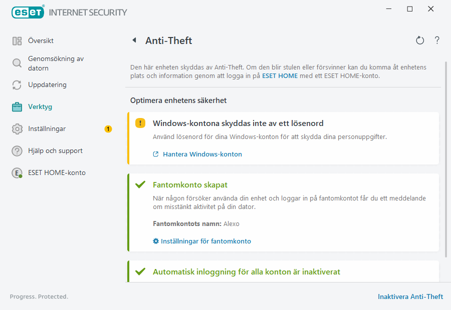 Stöldskydd Stöldskydd
