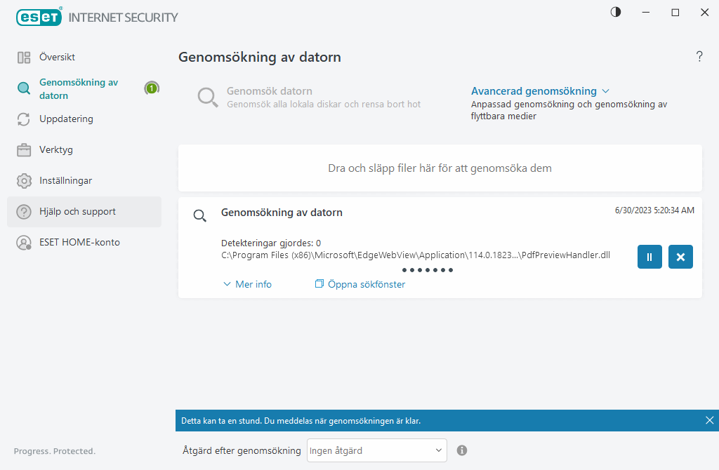Genomsökning av datorn Genomsökning av datorn