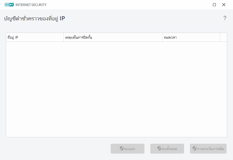 บัญชีดำของที่อยู่ IP แบบชั่วคราว บัญชีดำของที่อยู่ IP แบบชั่วคราว