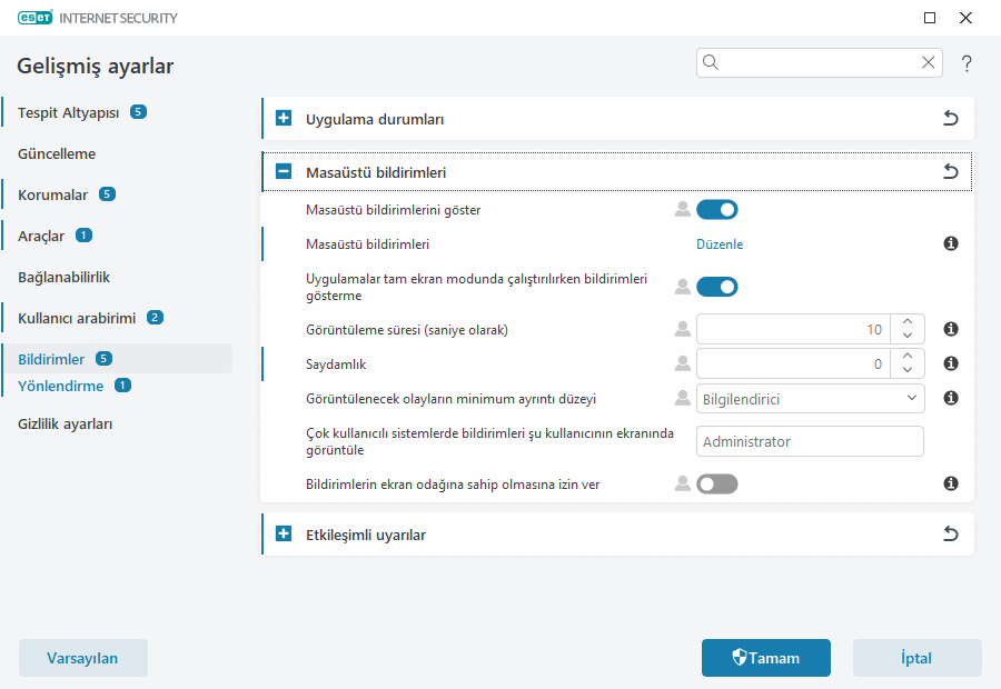 Masaüstü bildirimleri