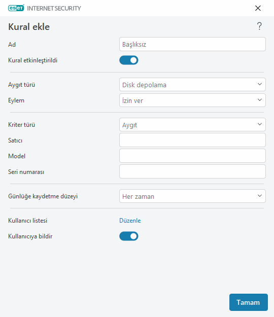 Kural ekle