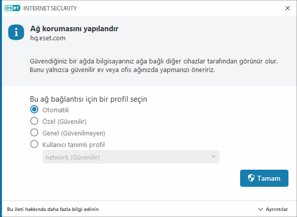 Ağ korumasını yapılandır Ağ korumasını yapılandır