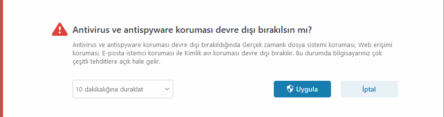 Antivirus ve antispyware koruması bildirimini devre dışı bırak Antivirus ve antispyware koruması bildirimini devre dışı bırak