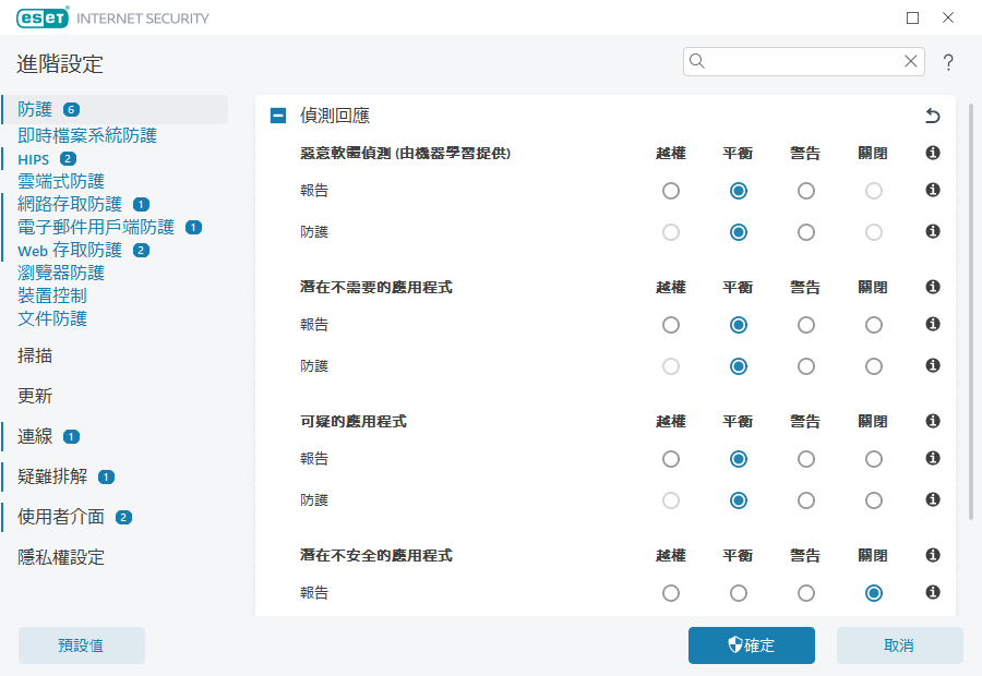 偵測回應
