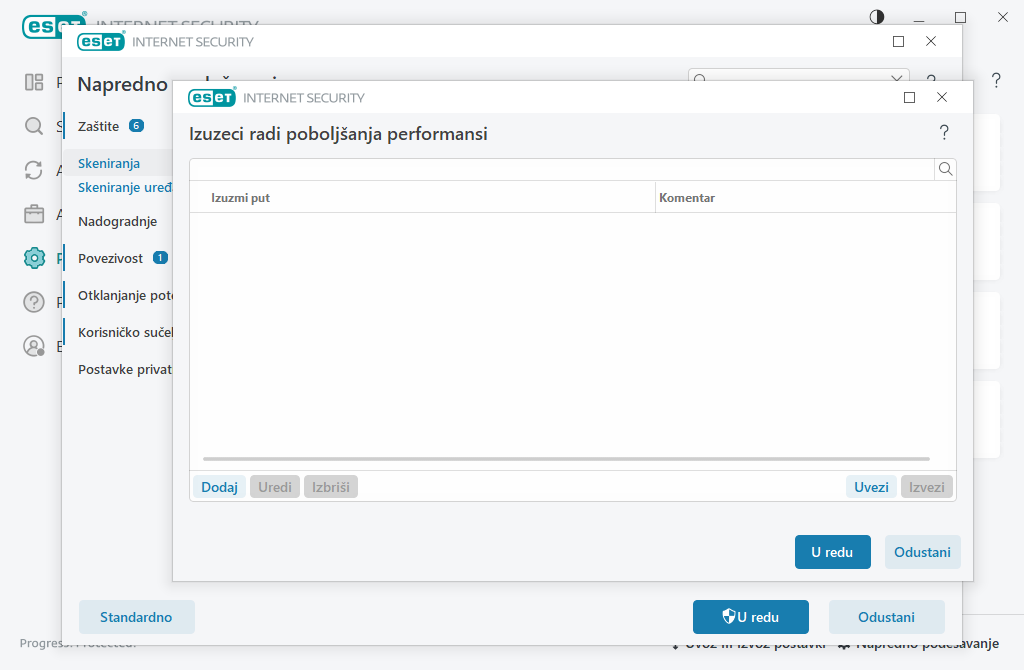 Izuzeci radi poboljšanja performansi Izuzeci radi poboljšanja performansi