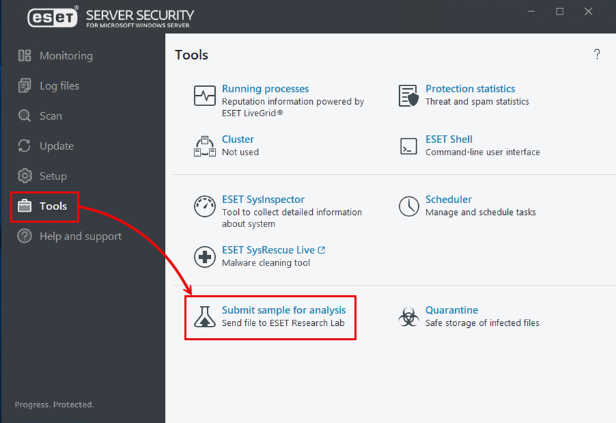 從ESET Server Security 提交檔案| ESET LiveGuard Advanced | ESET