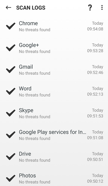 Scan logs Scan logs
