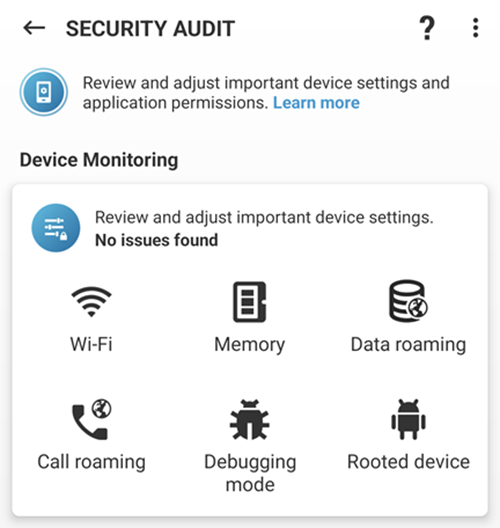Device monitoring options Device monitoring options