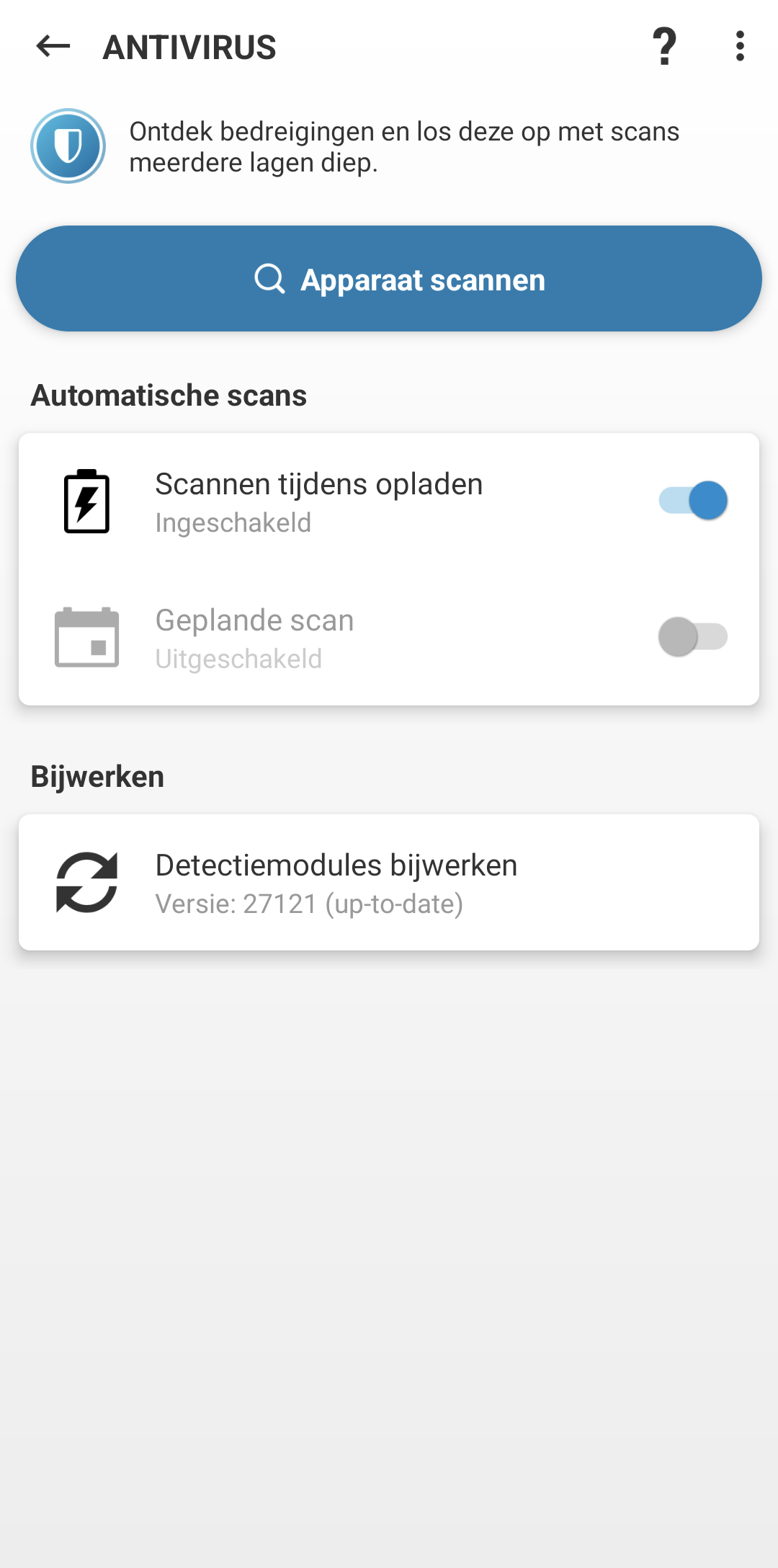 Antivirusscan-opties Antivirusscan-opties
