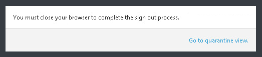 Quarantine web interface logout