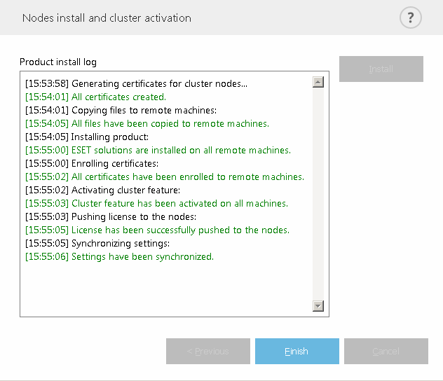 Inštalácia uzlov a aktivácia klastra