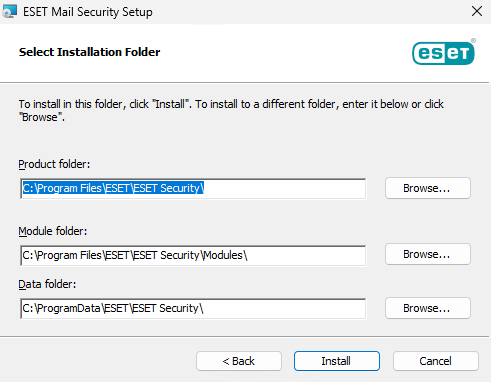 Select installation folder Select installation folder