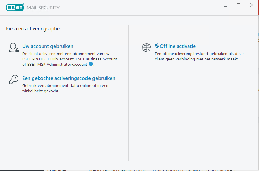 Activeren ESET Mail Security Activeren ESET Mail Security
