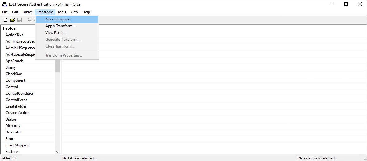 Creating an .mst transform file