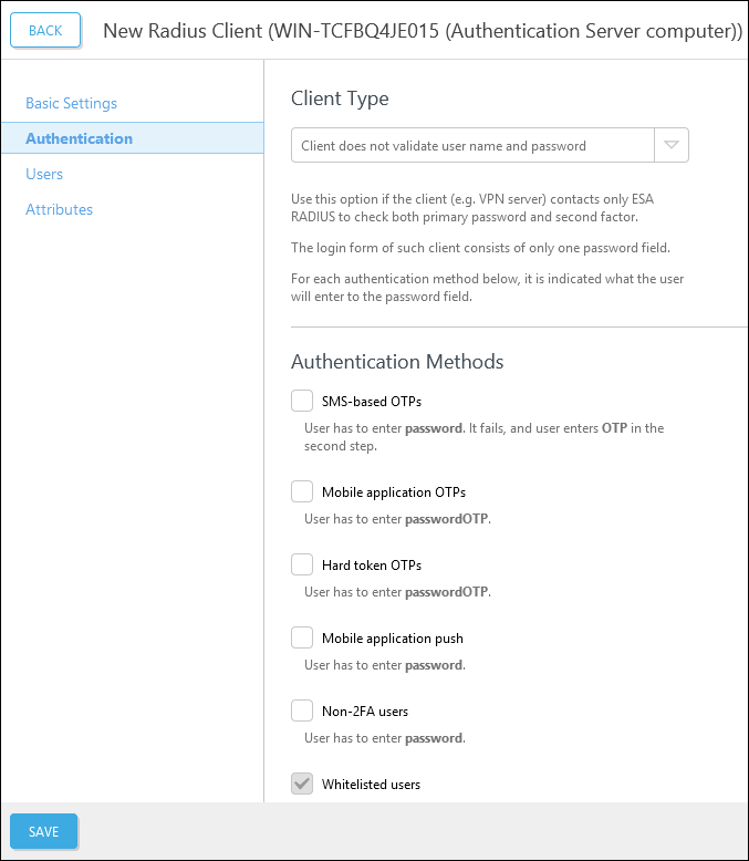 RADIUS client authentication overview