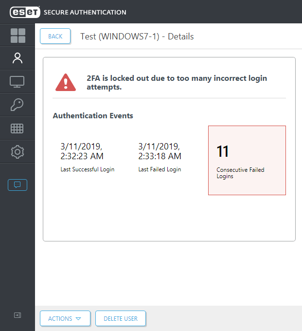 User status that he is locked