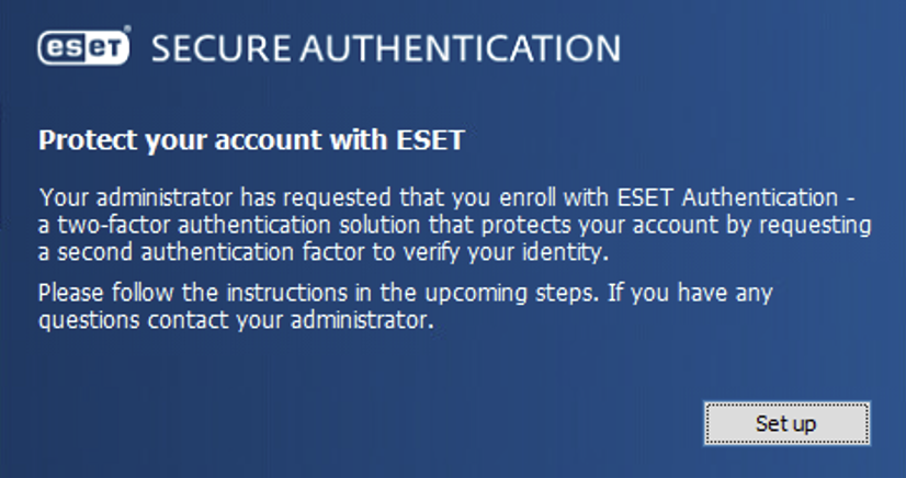 Users request to complete 2FA setup