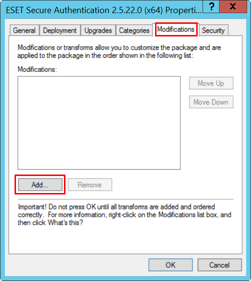 En la pestaña de modificaciones, haga clic en el botón Agregar