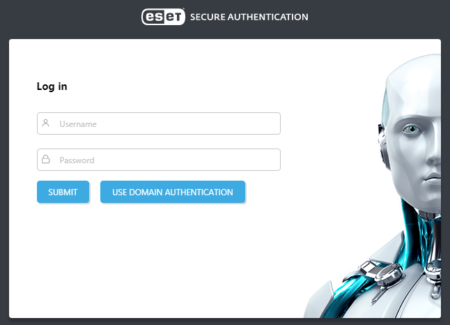 Présentation de l'écran de connexion de la console web