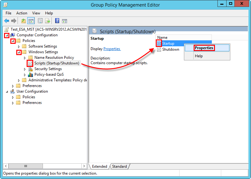 Passaggi delle proprietà dello script Criterio di gruppo Passaggi delle proprietà dello script Criterio di gruppo