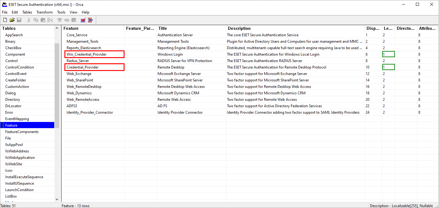 Setting up features