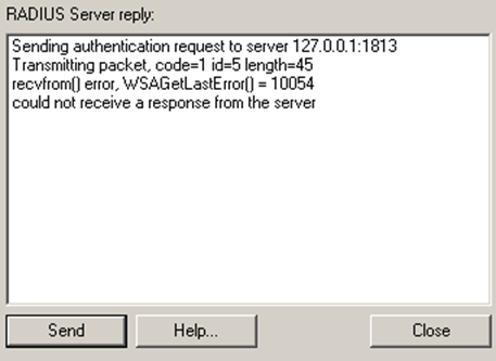 RADIUS server reply example RADIUS server reply example