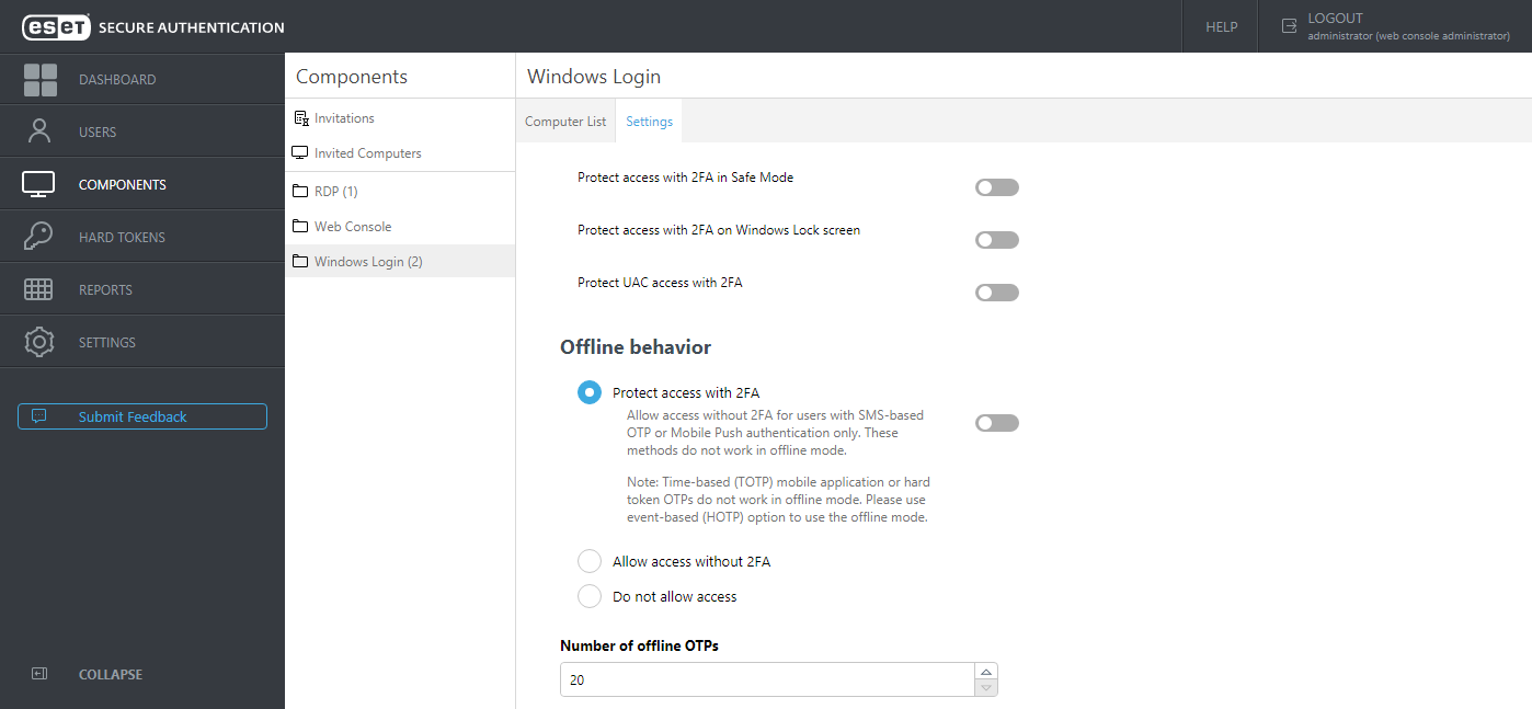 Windows login protection settings overview Windows login protection settings overview
