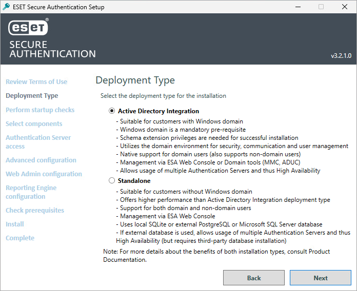 Option d'intégrations d'Active Directory de l'installation Option d'intégrations d'Active Directory de l'installation