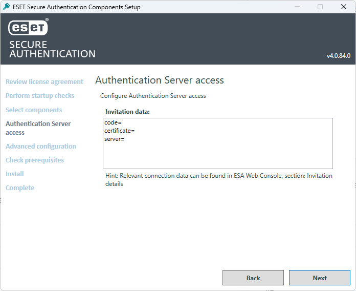 installer_authentication-server-access_ESAC