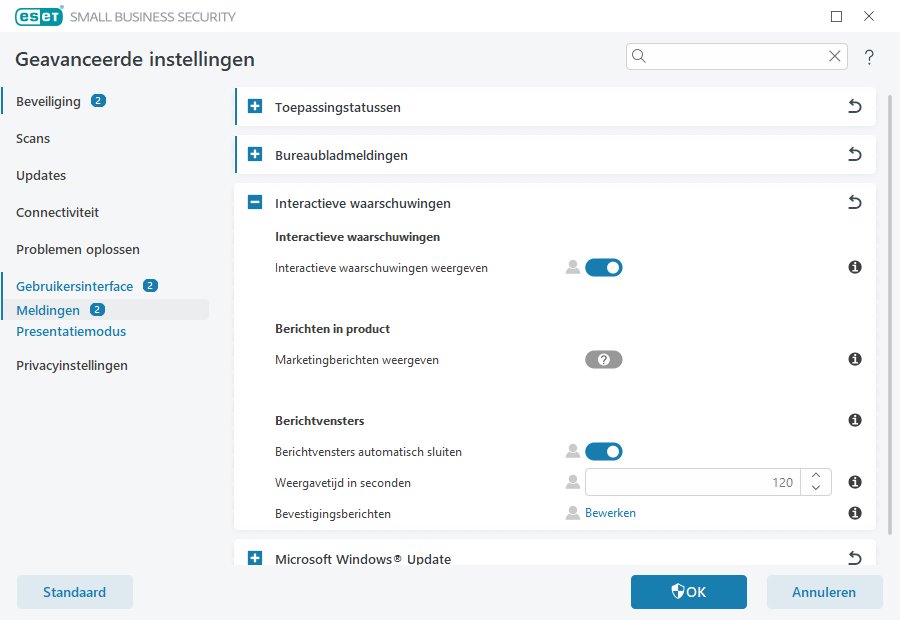 Interactieve waarschuwingen