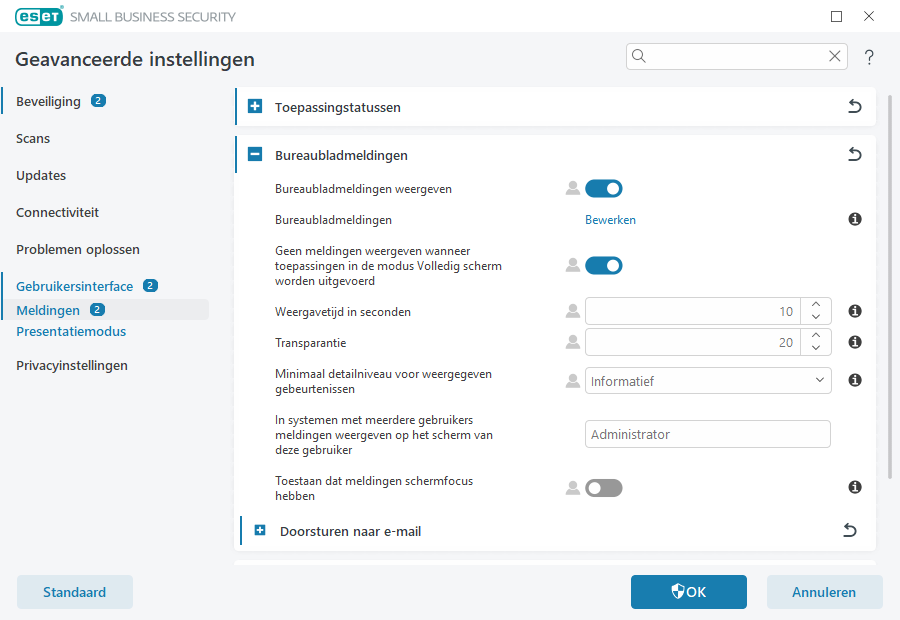 Bureaubladmeldingen